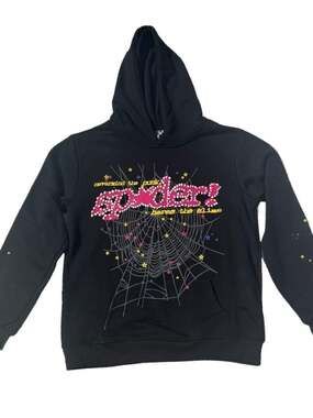 Sp5der P*nk V2 Black Spider Web Hoodie
